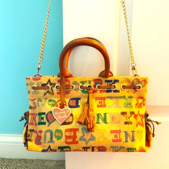 Dooney & Bourke Vintage Y2K Crayon Alphabet Hand/Crossbody with Gold Hardware - Picture 2 of 11